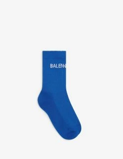 Balenciaga Blue Logo Tennis Socks