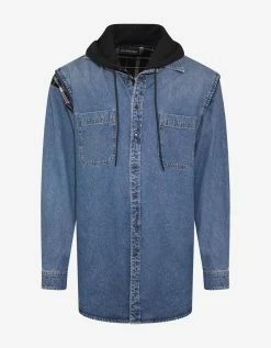 Balenciaga Clothing Denim Twinset Hooded Shirt