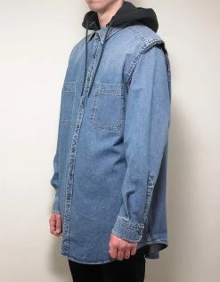 Balenciaga Clothing Denim Twinset Hooded Shirt