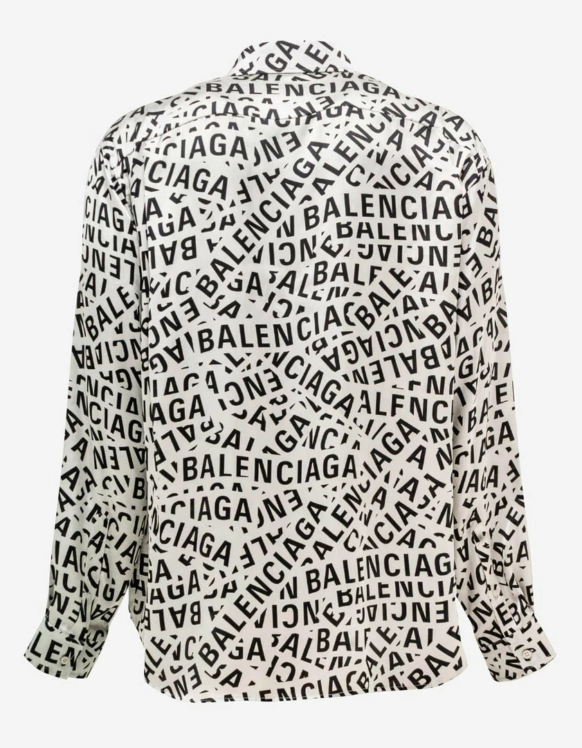 Best deal π Balenciaga Clothing Grey Logo Stripe Large Fit π Shirt π 4 Balenciaga Clothing Grey Logo Stripe Large Fit Shirt