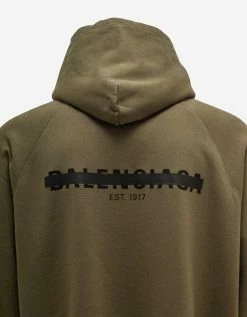 Balenciaga Khaki Strike 1917 Logo Oversized Hoodie Clothing