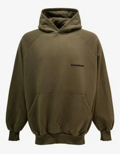 Balenciaga Khaki Strike 1917 Logo Oversized Hoodie Clothing