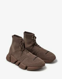 Balenciaga Mink Grey Speed 2.0 Lace-Up Trainers