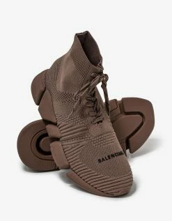 Balenciaga Mink Grey Speed 2.0 Lace-Up Trainers