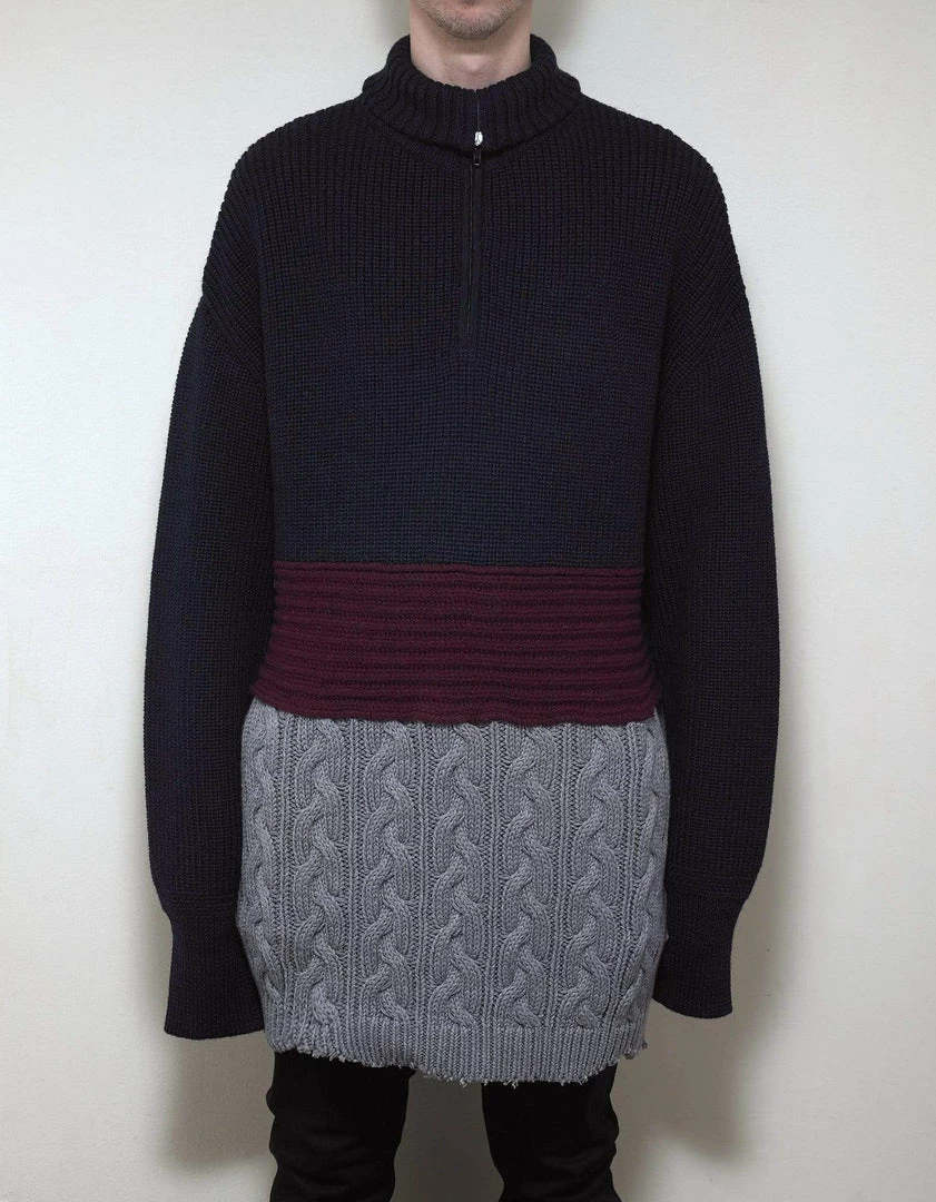 Wholesale ✔️ Balenciaga Multi-Panelled Long Knitwear Clothing ❤️ 5 Balenciaga Multi-Panelled Long Knitwear Clothing