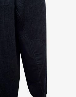 Balenciaga Navy Blue Logo Panelled Sweater