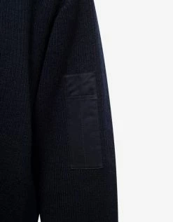 Balenciaga Navy Blue Logo Panelled Sweater