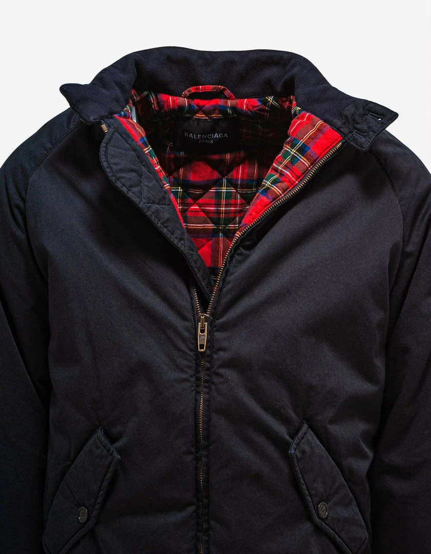 Buy π Balenciaga Navy Blue Oversized Harrington Bomber Jacket π 9 Balenciaga Navy Blue Oversized Harrington Bomber Jacket