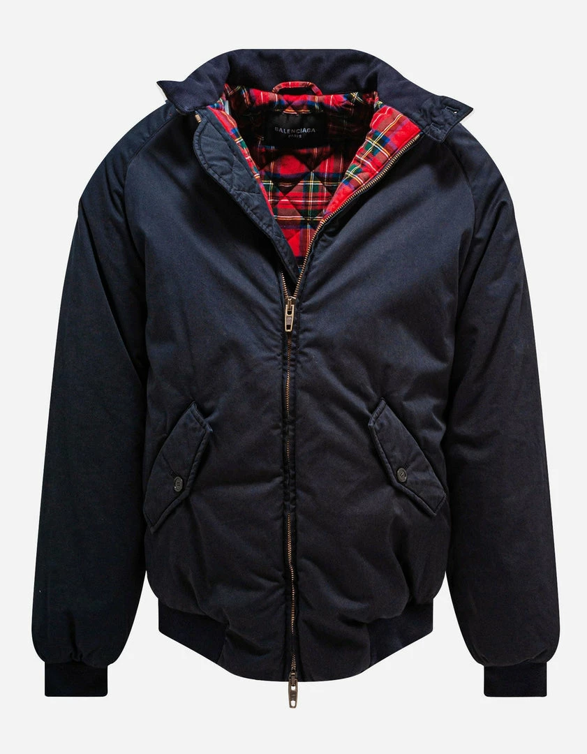 Buy π Balenciaga Navy Blue Oversized Harrington Bomber Jacket π 3 Balenciaga Navy Blue Oversized Harrington Bomber Jacket