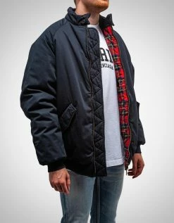 Buy π Balenciaga Navy Blue Oversized Harrington Bomber Jacket π 13 Balenciaga Navy Blue Oversized Harrington Bomber Jacket