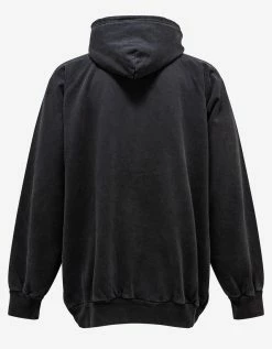 Balenciaga Clothing Wash Black Logo Embroidery Oversized Hoodie