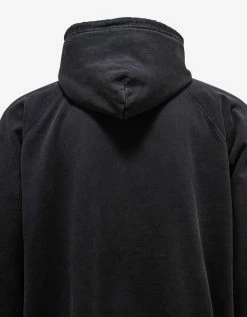 Balenciaga Clothing Wash Black Logo Embroidery Oversized Hoodie