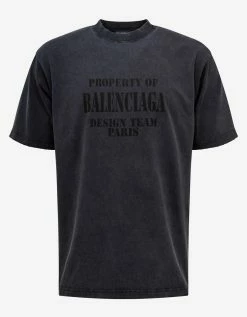 Balenciaga Washed Black Logo Large Fit T-Shirt