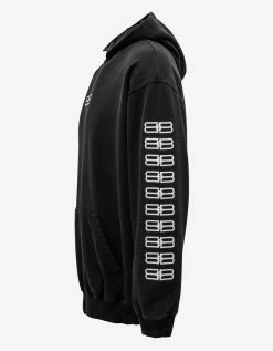 Balenciaga Clothing Washed Black BB Logo Medium Fit Hoodie