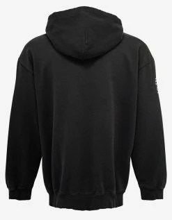 Balenciaga Clothing Washed Black BB Logo Medium Fit Hoodie