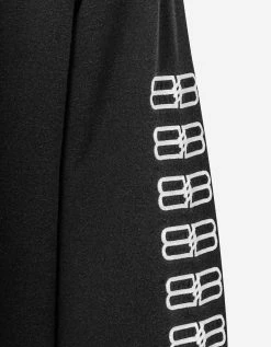 Balenciaga Clothing Washed Black BB Logo Medium Fit Hoodie