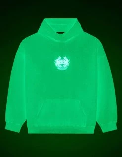 Balenciaga White GITD Lion's Laurel Boxy Hoodie
