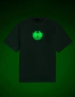 Balenciaga T-Shirts White GITD Lion's Laurel Boxy T-Shirt