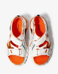 Balenciaga White & Orange Track Sandals