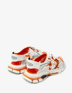 Balenciaga White & Orange Track Sandals