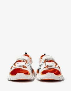 Balenciaga White & Orange Track Sandals