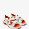 Balenciaga White & Orange Track Sandals