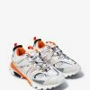 Balenciaga White & Orange Track Trainers