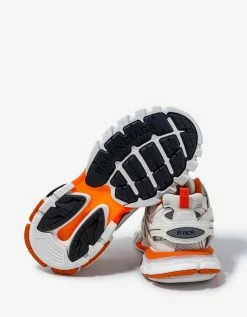 Balenciaga White & Orange Track Trainers