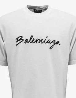 Balenciaga Clothing White Scribble Logo T-Shirt