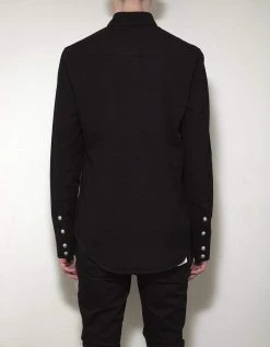 Balmain Black Logo Medallion Denim Shirt