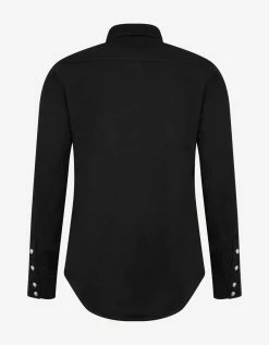 Balmain Black Logo Medallion Denim Shirt