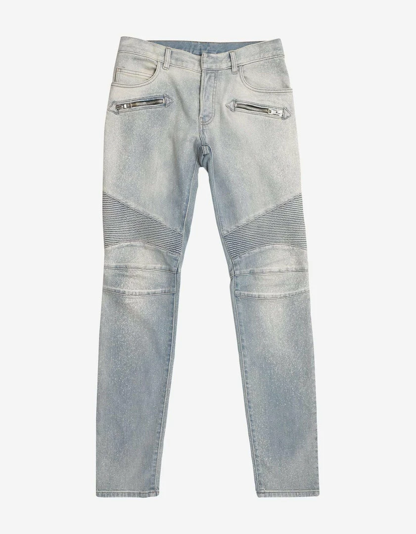 Best deal π Balmain Light Blue Faded Biker π Jeans Clothing π― 3 Balmain Light Blue Faded Biker Jeans Clothing