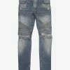 Balmain Stonewash Skinny Biker Ripped Knee Jeans Clothing