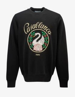 Casablanca Black Emblem De Cygne Sweatshirt Clothing