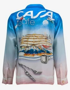 Casablanca Clothing Casa Cafe Print Silk Shirt