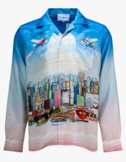 Casablanca Clothing Casa Cafe Print Silk Shirt