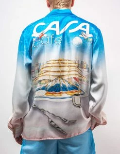 Casablanca Clothing Casa Cafe Print Silk Shirt