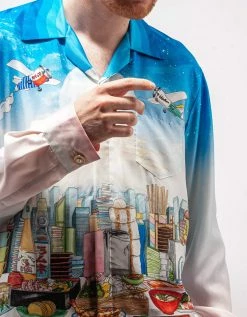 Casablanca Clothing Casa Cafe Print Silk Shirt