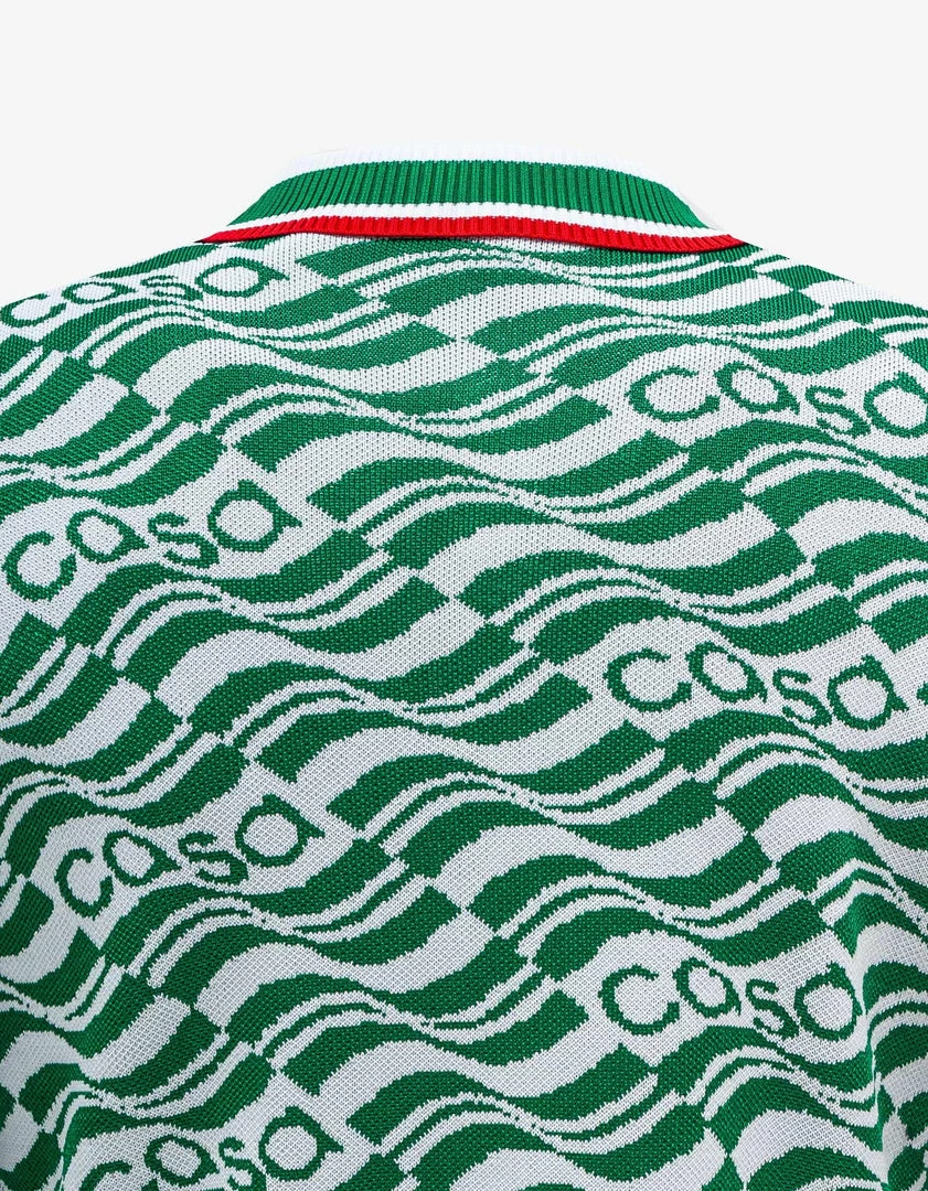 Cheap π₯ Casablanca Green Casa Monogram Knitted Polo T-Shirt Clothing π 7 Casablanca Green Casa Monogram Knitted Polo T-Shirt Clothing
