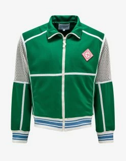 Casablanca Sweats Green Interlock Mesh Track Jacket