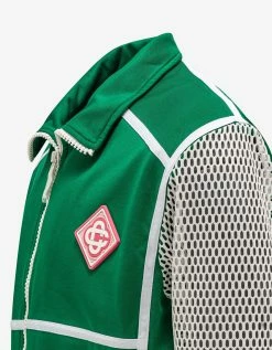 Casablanca Sweats Green Interlock Mesh Track Jacket