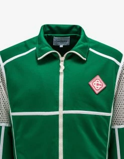 Casablanca Sweats Green Interlock Mesh Track Jacket