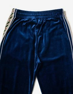 Casablanca Navy Blue Laurel Velour Track Pants Clothing