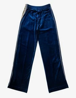 Casablanca Navy Blue Laurel Velour Track Pants Clothing