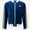 Hot Sale π Casablanca Navy Blue Laurel Velour Track Top π€© 2 Casablanca Navy Blue Laurel Velour Track Top