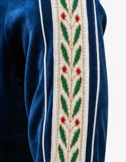 Hot Sale 🛒 Casablanca Navy Blue Laurel Velour Track Top 🤩 13 Casablanca Navy Blue Laurel Velour Track Top