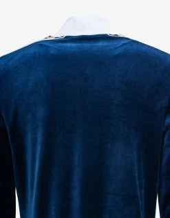 Hot Sale 🛒 Casablanca Navy Blue Laurel Velour Track Top 🤩 14 Casablanca Navy Blue Laurel Velour Track Top