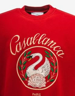 Outlet ๐ Casablanca Clothing Red Emblem De Cygne Sweatshirt ๐ 9 Casablanca Clothing Red Emblem De Cygne Sweatshirt