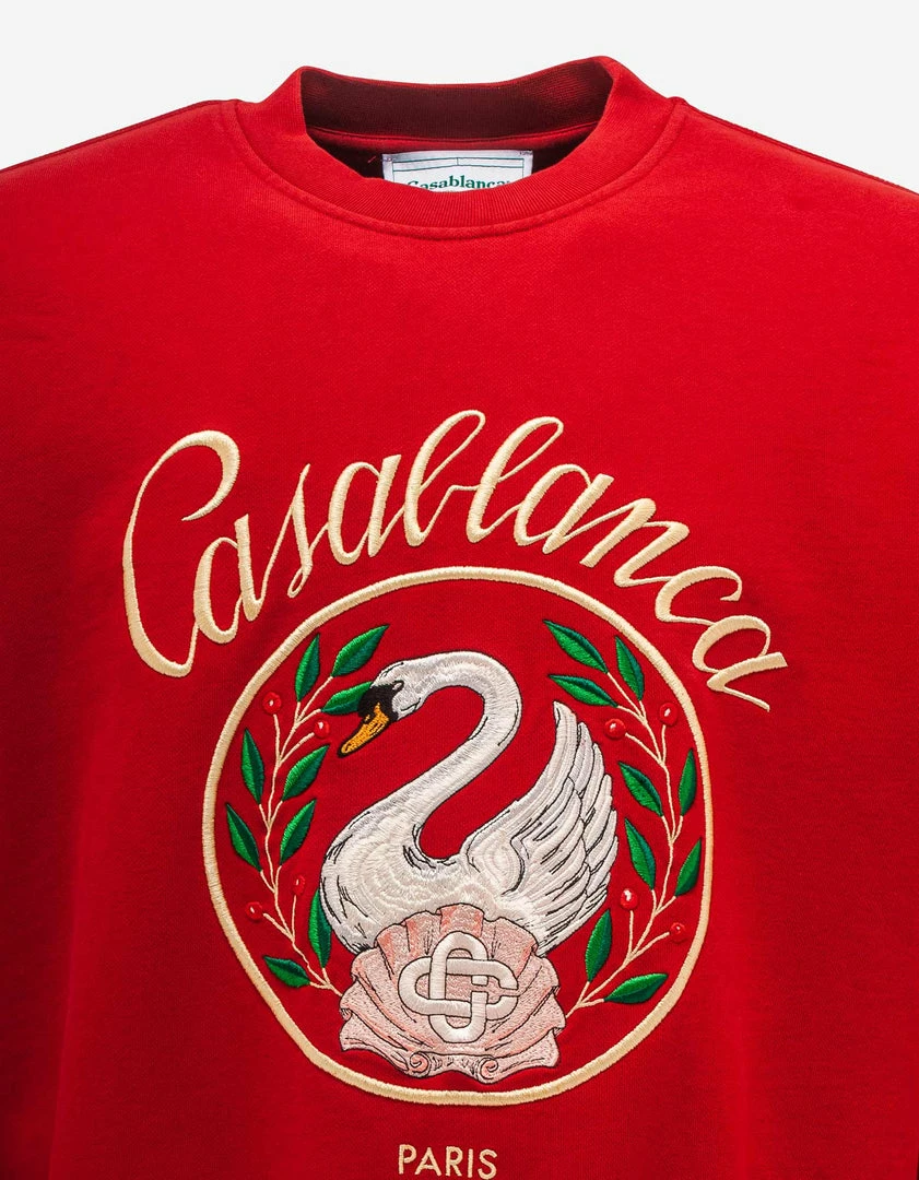 Outlet ๐ Casablanca Clothing Red Emblem De Cygne Sweatshirt ๐ 5 Casablanca Clothing Red Emblem De Cygne Sweatshirt