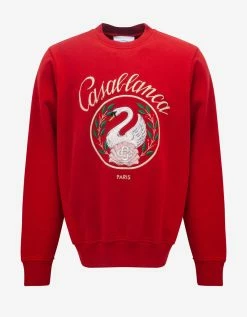 Casablanca Clothing Red Emblem De Cygne Sweatshirt